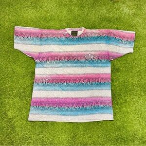 Vintage Surf Odyssey Abstract AOP T-Shirt Men’s Size XL Blue Pink